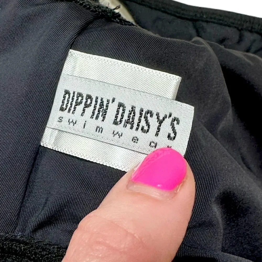 Dippin’ Daisy’s Black Toxic Fantasy Deep V Neck One Piece Swimsuit - Picture 4 of 5